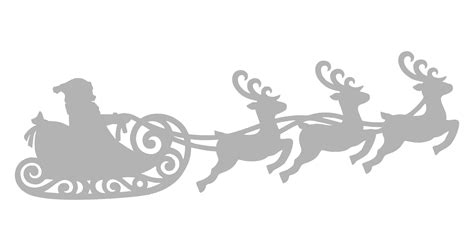 Santa Sleigh and Reindeer Coloring Page Template